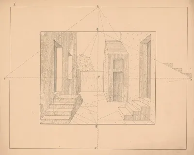 Courtyard With Stairs Gables House Doors And Windows