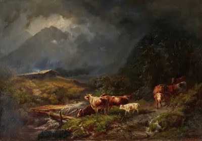 Cows In A Mountainous Landscape 2