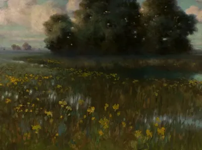 Cowslips In A Meadow Marshes