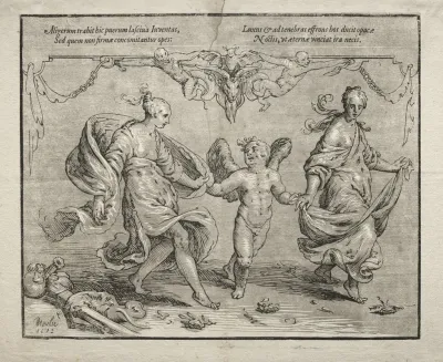 Cupid Dancing With Two Allegorical Women