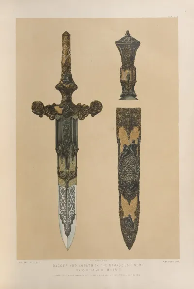 Dagger And Sheath In The Damascene Work By Zuloago Of Madrid