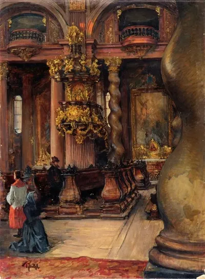 Das Innere Der Universitatskirche In Wien