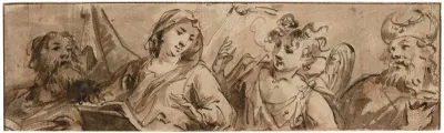 De Annunciatie Aan Maria Met Twee Patriarchen