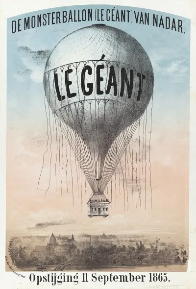 De Monsterballon Le Geant Van Nadar Opstijging 11 September 1865