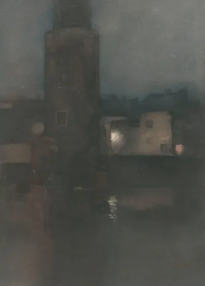 De Montelbaanstoren Te Amsterdam Bij Nacht