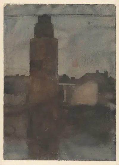 De Voet Van De Montelbaanstoren Bij Avond