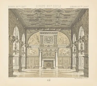 Decoration Interieure Galerie De Henri II Ou Salle Des Fetes Au Palais De Fontainebleau