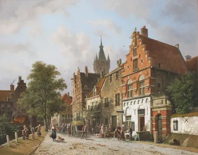 Delft With The Prinsenhof In The Distance