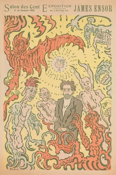 Demons Teasing Me Poster For The James Ensor Exhibition At The Salon Des Cent In Paris
