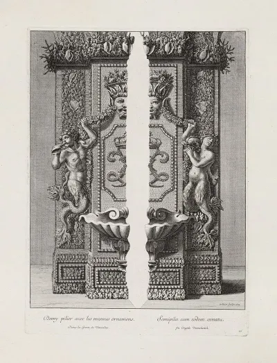 Demy Pilier Avec Les Mesmes Ornamens Half Pillar With The Same Ornaments 2