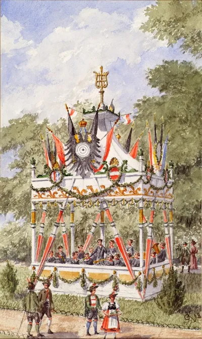 Der Musikpavillion Des Wiener Schutzenfestes Von 1898