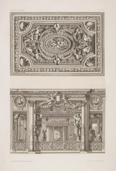 Design For A Ceiling Decoration Scene Of Elaborately Decorated Interior