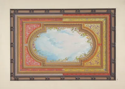 Design For A Ceiling Painted With Trompe Loeil Clouds