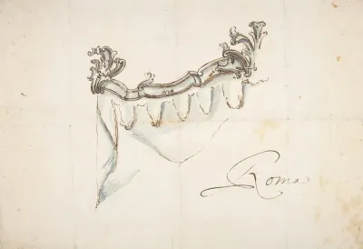 Design For A Crest With Drapery The Upper Part Of A Canopy Or Window Treatment