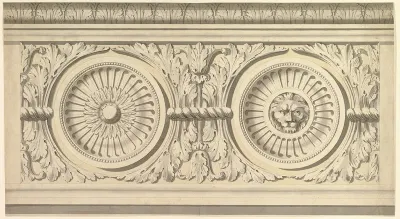 Design For A Frieze Ornamented With Lions Head Paterae