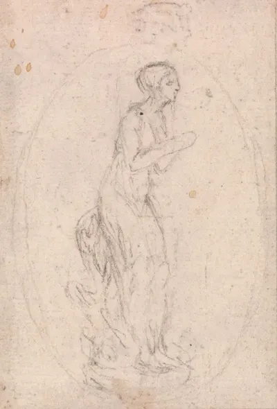 Design For A Medallion Figure Of A Woman