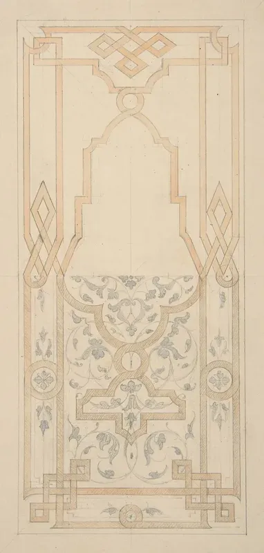 Design For A Panel Ornamented With Strapwork And Rinceaux