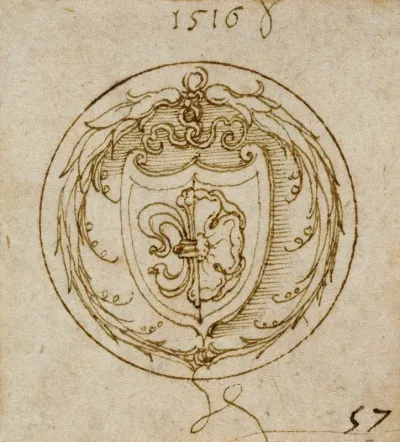Design For An Ornament Or Signet Ring With The Arms Of Lazarus Spengler