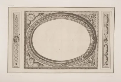 Design For Ceiling Decoration With Central Oval Panel