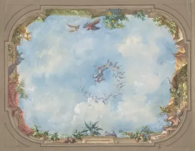 Design For Trompe Loeil Stairway Ceiling Hotel Hope