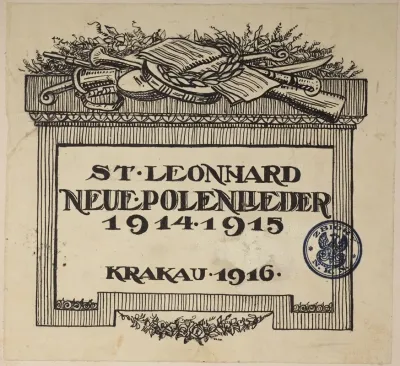 Design Of The Cover Of The Book Neue Polenlieder 1914 1915 By Stanislaw Leonhard