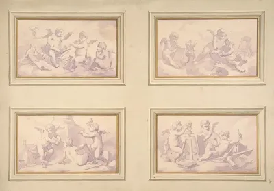 Designs Featuring The Allegories Of The Arts