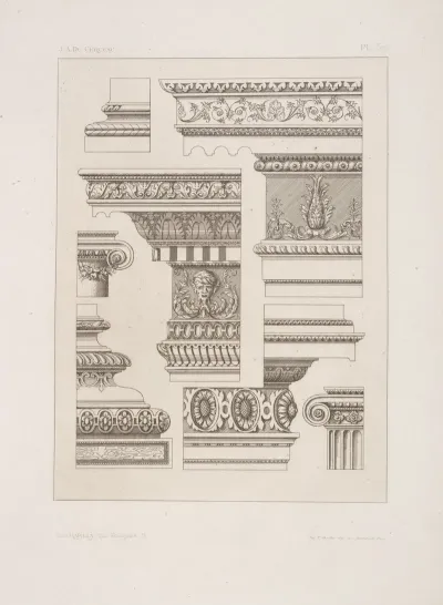 Designs For Cornices Or Entablatures