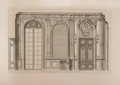 Designs For Two Arched Windows And Doors And One Doorway With Panel Of Leda And The Swan Above
