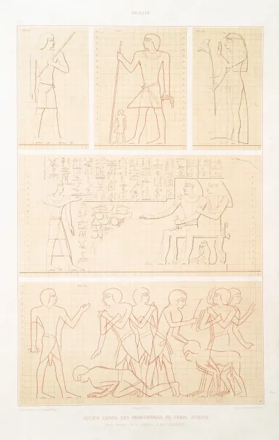 Dessin Ancien Canon Des Proportions Du Corps Humain Usite Depuis La Ve Jusqua La Xxvie