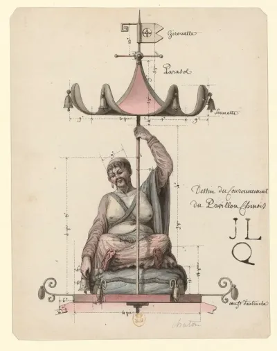 Dessin Du Couronnement Du Pavillon Chinois