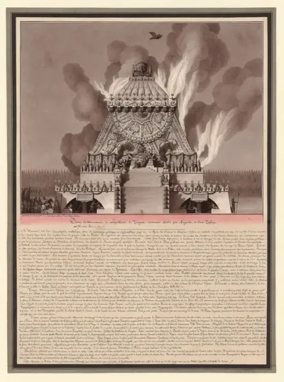 Dessin Du Monument De Lapotheose De Trajan Ceremonie Etabli Par Auguste Et Dont Tibere En Fit Une Loi