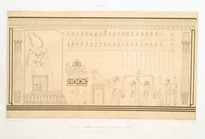 Dessin Pesee Jugement De Lame Au Tribunal Dosiris Rituel Funeraire Xviiie Dynastie