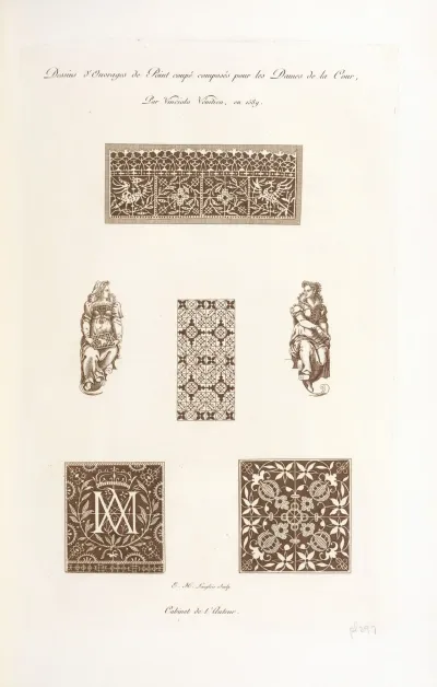 Dessins Douvrages De Point Coupe Composes Pour Les Dames De La Cour Par Vinciolo Venitien En 1589