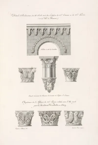 Details Darchitecture Du Xie Siecle Tires Des Edifices De St Etienne Et De St Lucien De La Ville De Beauvais