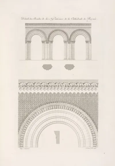 Details Des Arcades De La Nef Interieure De La Cathedrale De Bayeaux