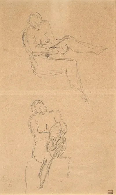 Deux Etudes De Nus Feminins