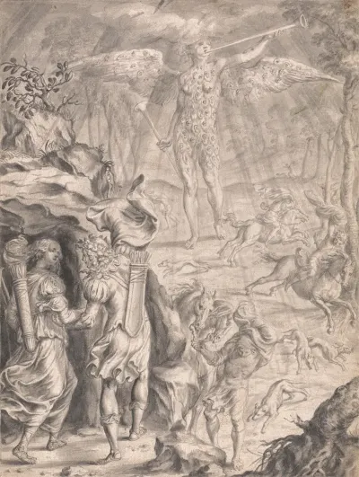 Dido And Aeneas Sheltering In A Cave