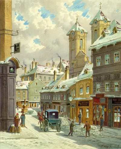 Die Neustiftgasse In Wien Mit Der Ulrichskirche
