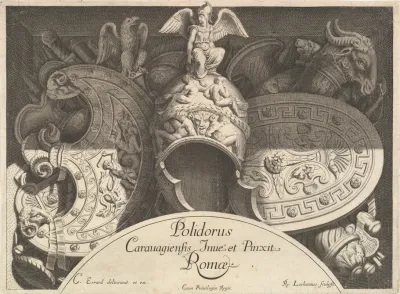 Divers Trophees Weapon Trophies After The Facade Of Palazzo Milesi In Rome Pl 3