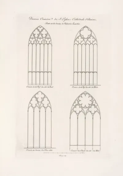 Diverses Croisees De Leglise Cathedrale Damiens Baties Sur Les Dessins De Robert De Lusarches