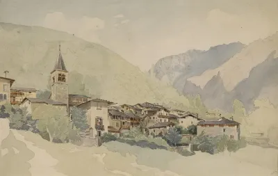 Dorf In Einer Gebirgslandschaft