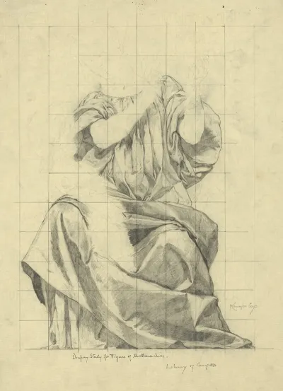 Drapery Study For Figure Of Mathematics