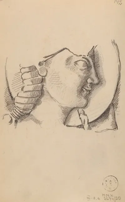 Drawing Of Persephones Head From An Ancient Bas Relief