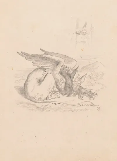 Drawing Of The Gryphon Asleep