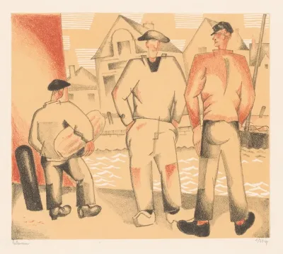 Drie Vissers Aan De Kade