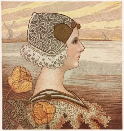 Dutch Lady With Tulips