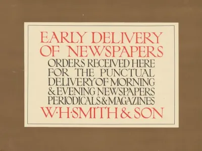 Early Delivery Of Newspapers W H Smith Son