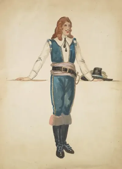 Earthly Paradise Cole White Shirt Blue And Gold Vest And Trousers