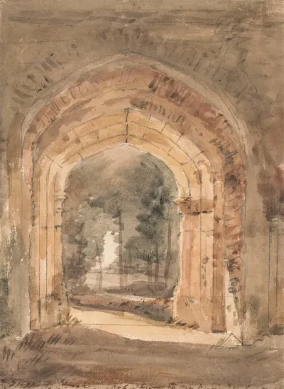 East Bergholt Church Looking Out The South Archway Of The Ruined Tower