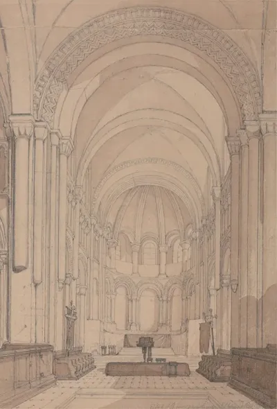 East End Of The Abbey Church Of Saint Georges De Bocherville Near Rouen Normandy